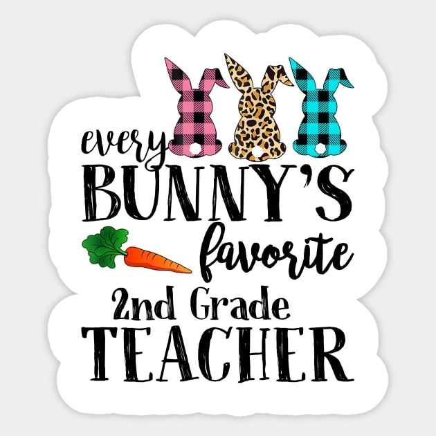 Every Bunny's Favorite 2nd Grade Teacher Leopard Buffalo Bunny Easter Day Sticker by Magazine